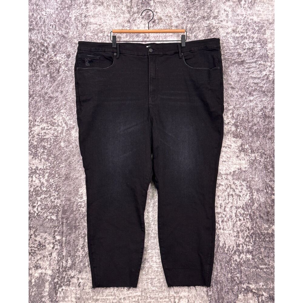 New Good American Jeans 30 Womens Good Waist Skinny Black Plus Size Denim